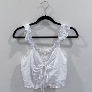 Pacsun Frilly tie front tank top